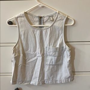 Cropped denim tank top